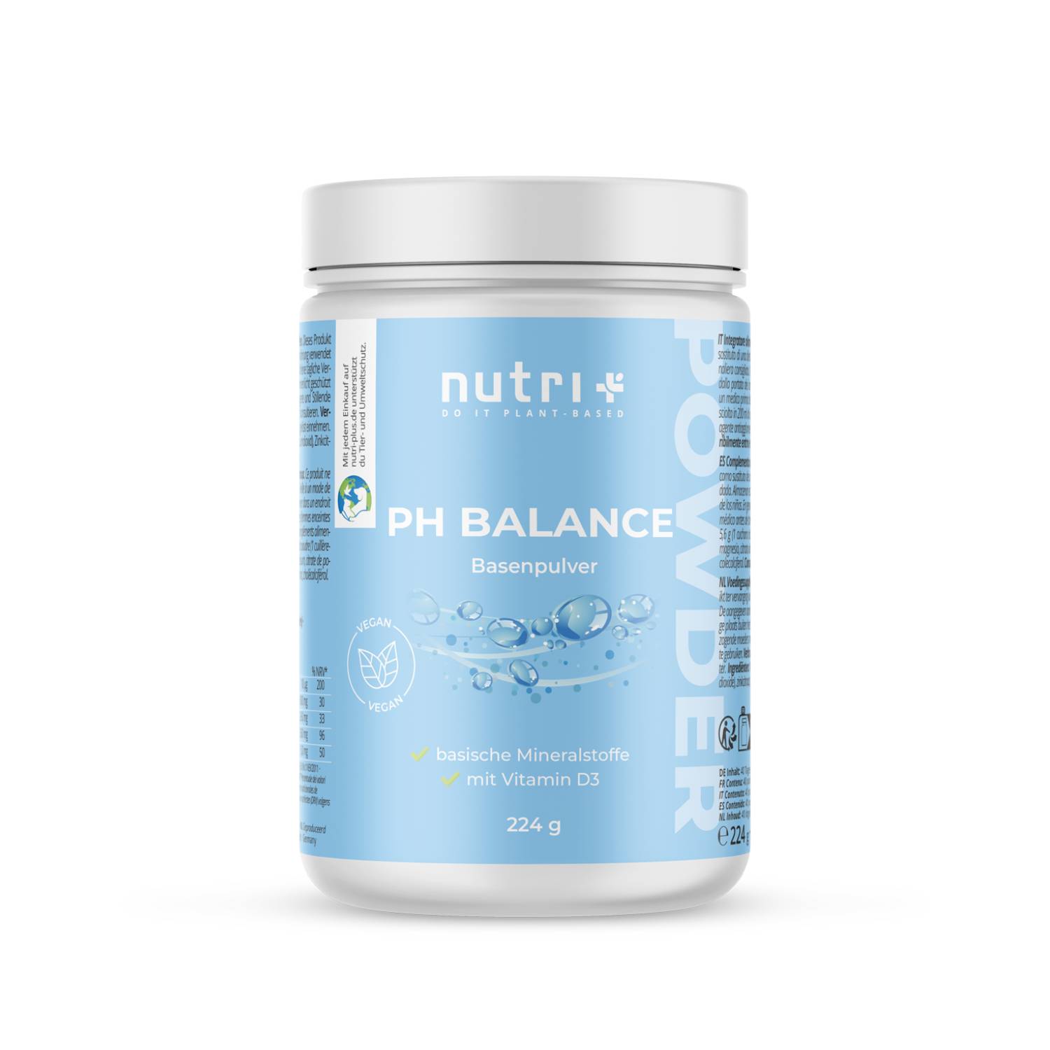 Basenpulver - Vitalstoffe für den Säure-Basen-Haushalt in Verpackung mit 224g.